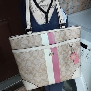 Coach stripe purse